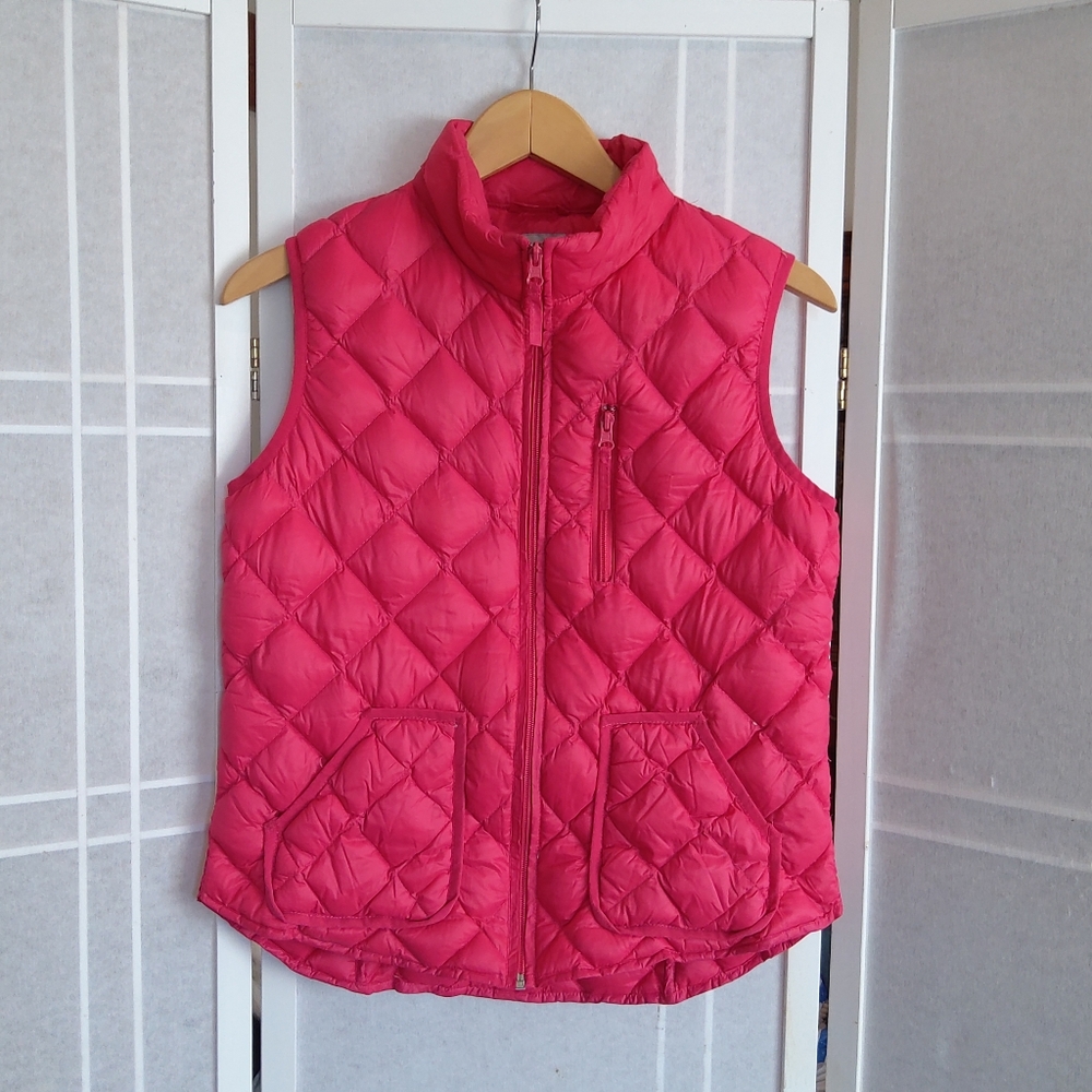Halogen hot pink down puffer vest